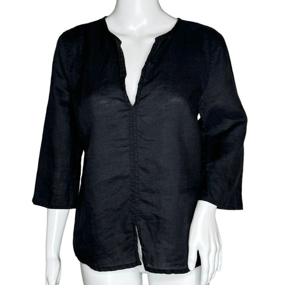 Hennes‎ Collection Shirt Womens 6 Black Lightweight Neutral Minimalist Preppy